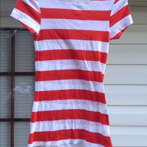 Striped orange white old navy shirt